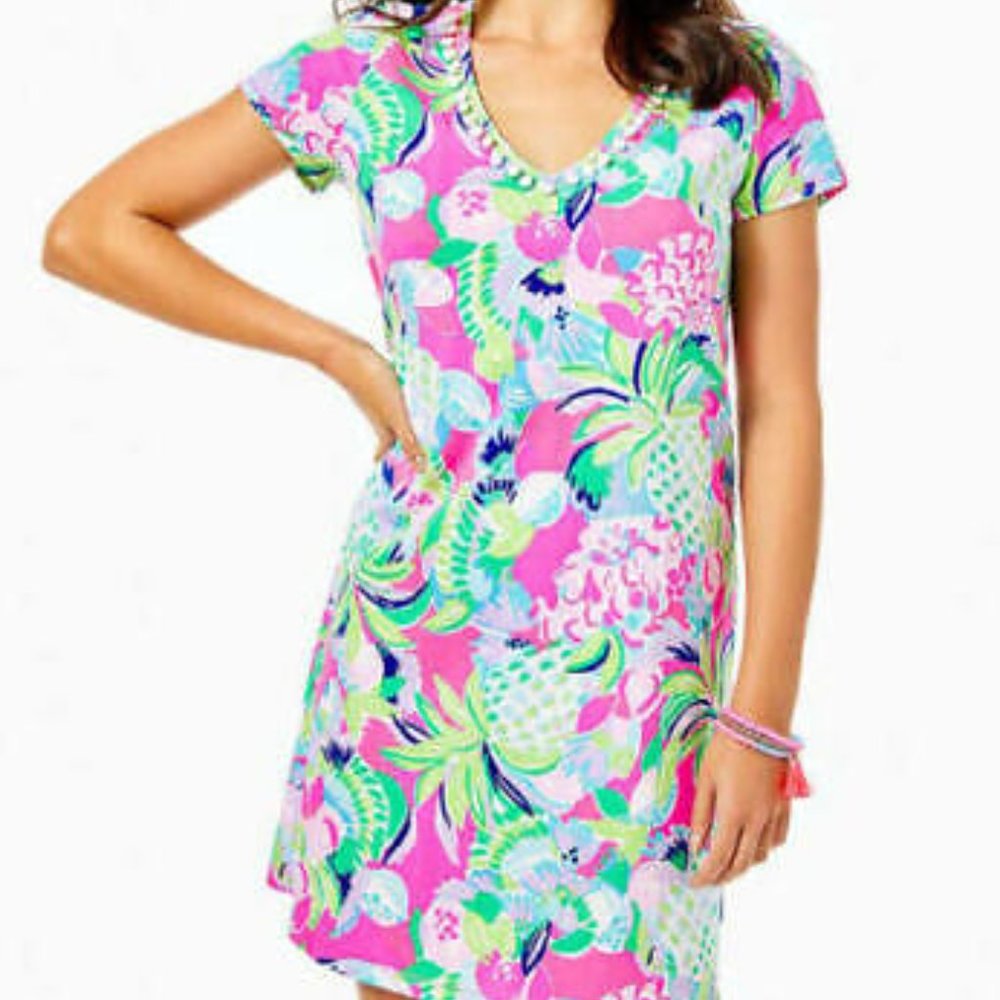 Lilly Pulitzer Etta Pom Pom shift dress, S
